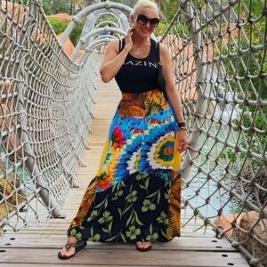 Upcycled Handmade Maxi Skirt Size M/L